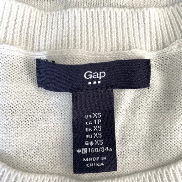 Gap XS Black & White striped lightweight sweater 100% Cotton - Picture 3 of 4